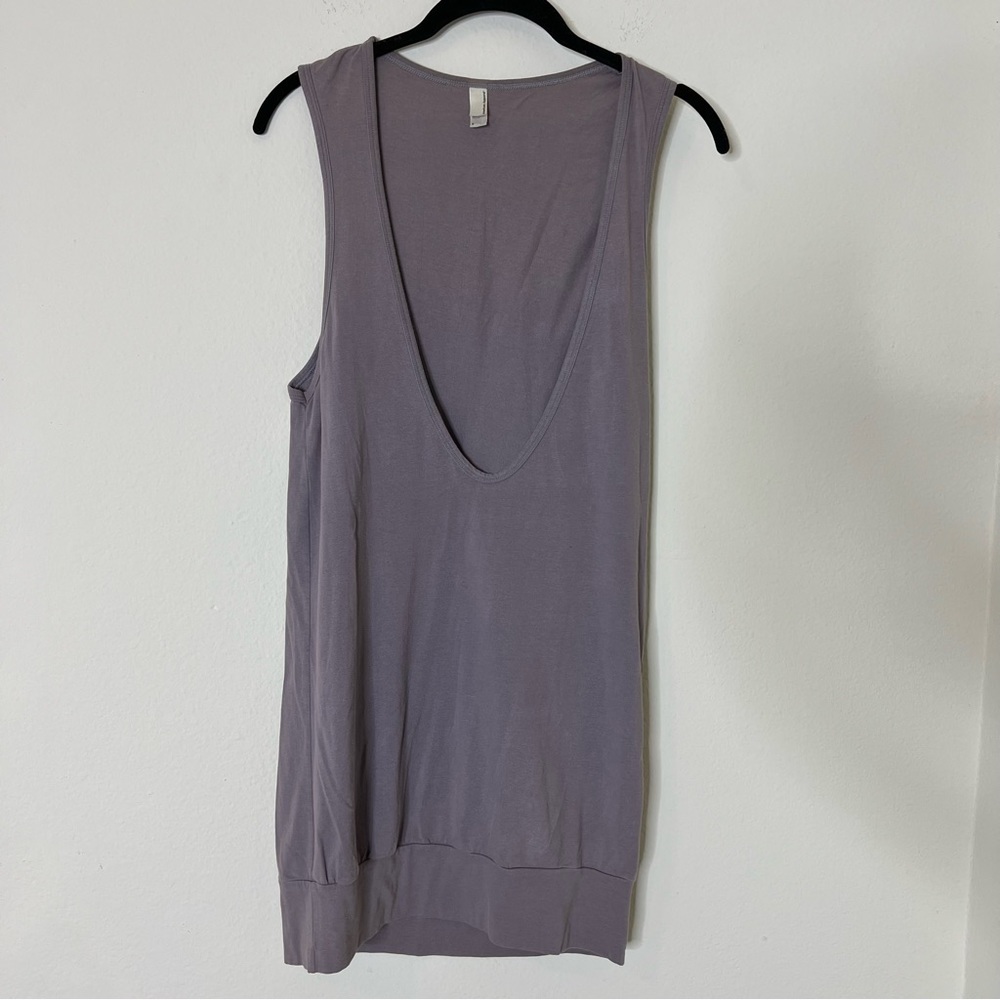 American Apparel Long V-Neck Lavender Tunic Vest